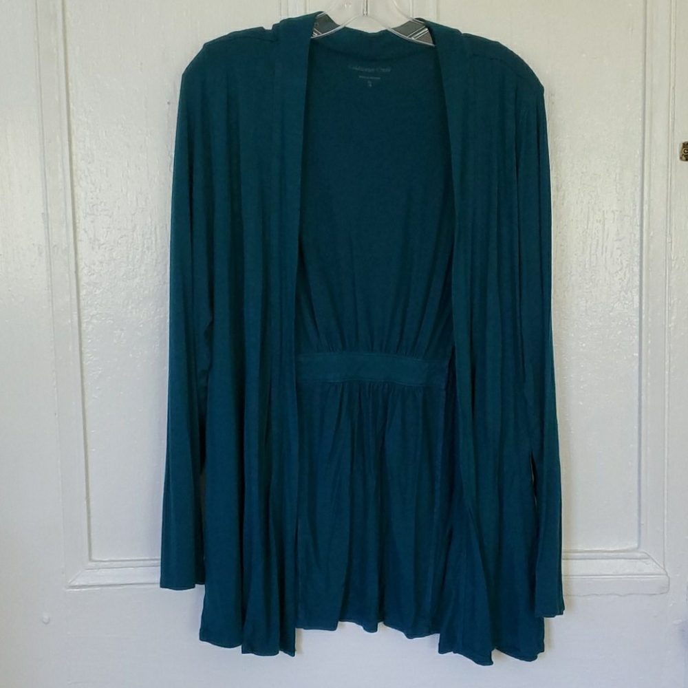 Coldwater Creek Finishing Touch Knit Cardigan Teal